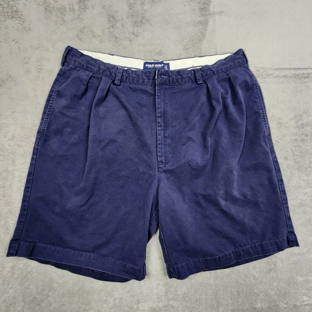 Polo Golf Classic Shorts Size 38 Navy 100% Cotton Belt Loops Preppy Missing Btn